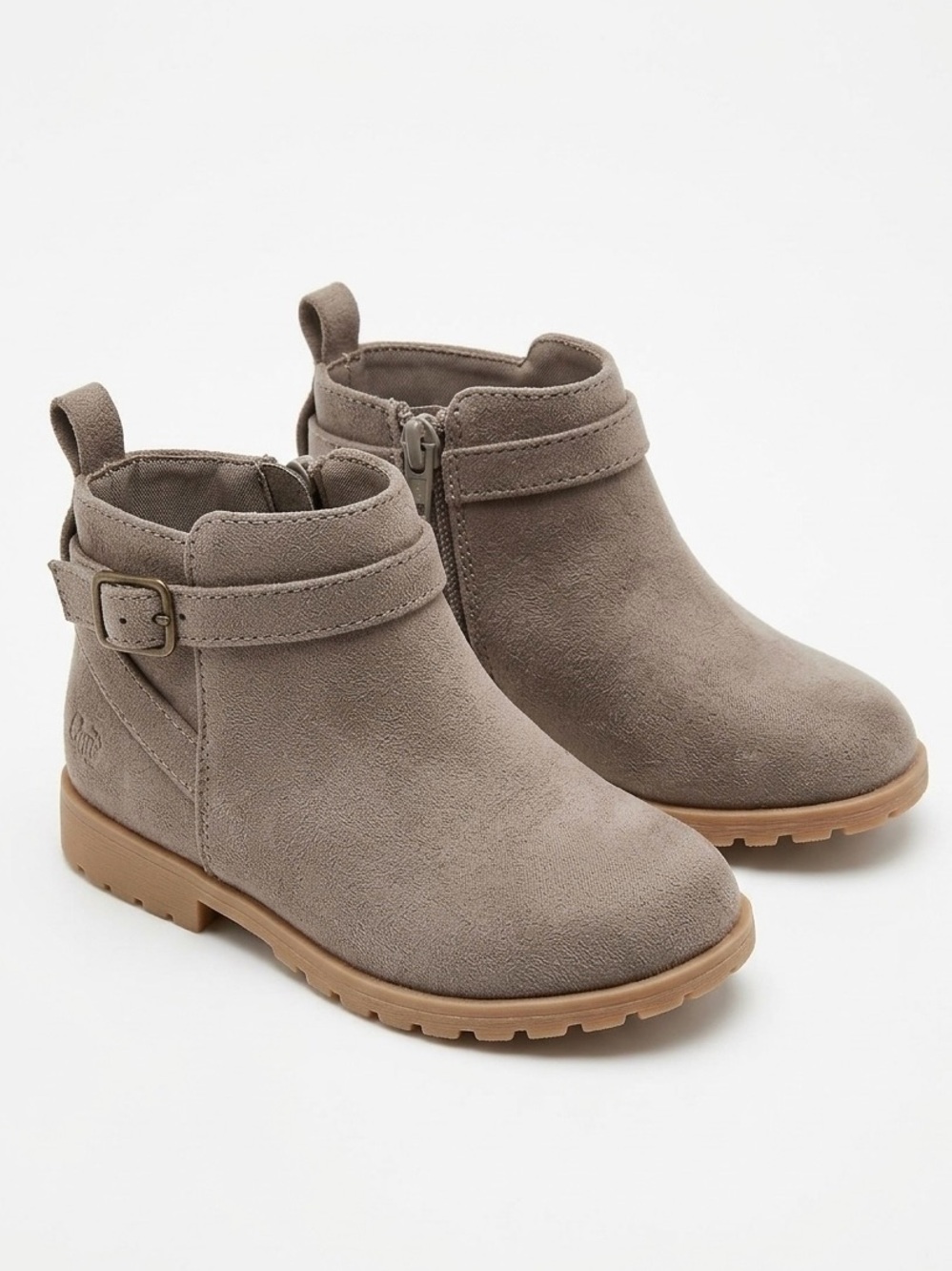 💥4/$15 Old Navy Toddler Girls Taupe Faux-Suede Buckled Side-Zip Boots